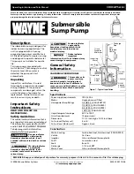 Wayne CDUCAP Series Operating Instructions And Parts Manual предпросмотр