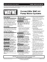 Предварительный просмотр 1 страницы Wayne CWS100 Operating Instructions And Parts Manual