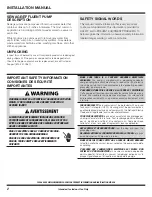 Preview for 2 page of Wayne EFL50 Operating Instructions And Parts Manual