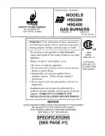 Preview for 1 page of Wayne HSG200 Instructions Manual