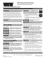 Preview for 1 page of Wayne PC1 Series Operating Instructions & Parts Manual