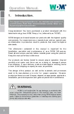 Preview for 2 page of WDM NE 4 113-4-220 Operation Manual