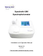 Wealtec SpectroArt 200 Installation And Operation Manual preview