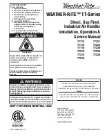 Preview for 1 page of Weather-Rite TT Series Installation, Operation & Service Manual