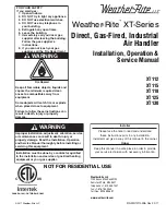 Preview for 1 page of Weather-Rite XT112 Installation, Operation & Service Manual