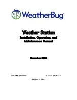 Предварительный просмотр 1 страницы WeatherBug Weather Station Installation, Operation And Maintenance Manual