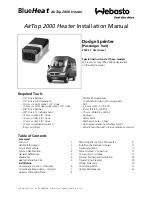 Webasto blueheat airtop 2000 Installation Manual preview