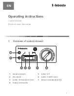 Webasto Electrical room thermostat Operating Instructions Manual предпросмотр