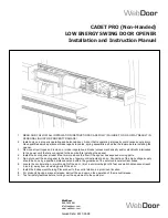 Preview for 1 page of WebDoor CADET PRO Installation And Instruction Manual