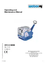 Предварительный просмотр 1 страницы Weber mt CR 9-II MDM Operating And Maintenance Manual