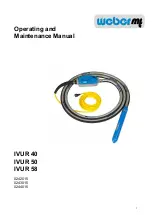 Предварительный просмотр 1 страницы Weber mt IVUR 40 Operating And Maintenance Manual