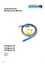 Weber mt IVURplus 40 Operating And Maintenance Manual preview