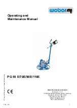 Preview for 1 page of Weber mt PG 110 E Operating And Maintenance Manual