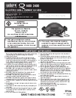 Weber ELECTRIC GRILL Owner'S Manual предпросмотр