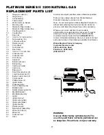 Предварительный просмотр 21 страницы Weber Platinum 2200 Operating Manual