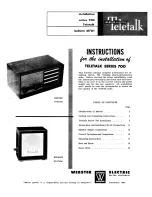 Webster Electric Teletalk 700 Series Installation Instructions Manual предпросмотр