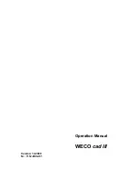 Weco cad III Operation Manual preview