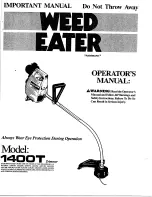 Weed Eater 1400T Operator'S Manual preview