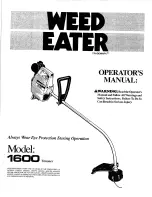 Preview for 1 page of Weed Eater 1600 Operator'S Manual