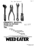 Preview for 1 page of Weed Eater 160326 Owner'S Manual