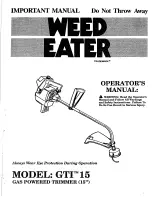 Предварительный просмотр 1 страницы Weed Eater GTI 15 Operator'S Manual