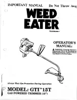 Предварительный просмотр 1 страницы Weed Eater GTI 15T Operator'S Manual