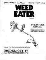 Предварительный просмотр 1 страницы Weed Eater GTI 17 Operator'S Manual