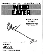 Weed Eater GTI 19 Operator'S Manual предпросмотр