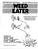 Предварительный просмотр 1 страницы Weed Eater GTI18KT Operator'S Manual