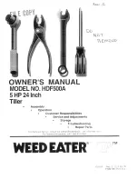 Weed Eater HDF50A Owner'S Manual preview