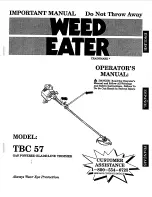 Предварительный просмотр 1 страницы Weed Eater TBC 57 Operator'S Manual