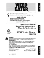 Weed Eater WE20VH Instruction Manual предпросмотр