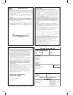 Preview for 18 page of weewell WWD700 User Manual