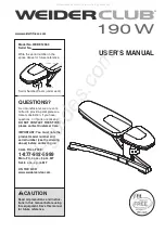 WEIDER CLUB 190 W User Manual preview