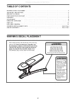 Предварительный просмотр 2 страницы WEIDER CLUB 190 W User Manual