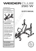 Предварительный просмотр 1 страницы WEIDER CLUB 290 W User Manual