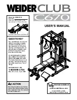 WEIDER CLUB CLUB C670 User Manual preview