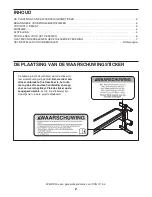 Preview for 2 page of Weider 130 Tc Bench (Dutch) Gebruiksaanwijzing