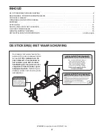 Предварительный просмотр 2 страницы Weider 170 Tc Bench (Dutch) Gebruiksaanwijzing