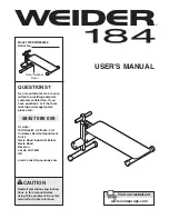Weider 184 Bench User Manual preview