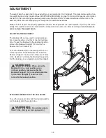 Preview for 11 page of Weider 190 Tc Bench Manual