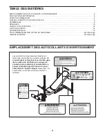 Preview for 2 page of Weider 30664.0 (French) Manuel De L'Utilisateur