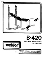 Preview for 1 page of Weider 420 Bench Manual