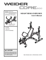 Weider 600 Bench User Manual preview