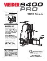 Preview for 1 page of Weider 9400 PRO User Manual