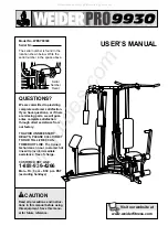 Preview for 1 page of Weider 9930 User Manual