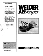 Preview for 1 page of Weider ABShaper DRMC20062 User Manual