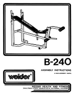Weider B-240 Assembly Instructions Manual preview