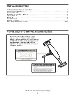 Preview for 2 page of Weider Body Works Pro 2.0 (Hungarian) Felhasználói Kézikönyv