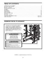 Preview for 2 page of Weider C 875 User Manual